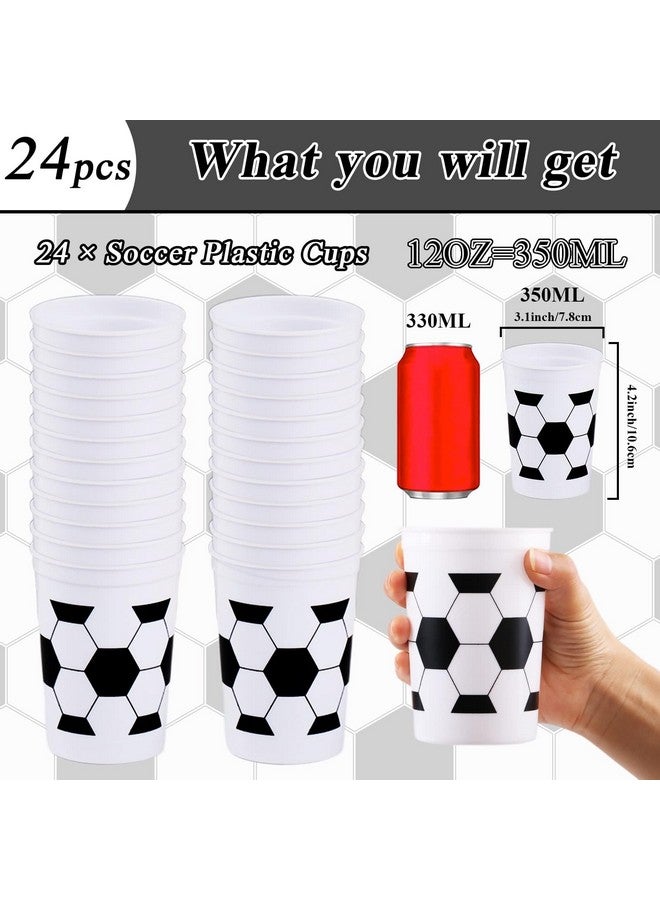 تفكس جيه أكواب بلاستيكية لكرة القدم من Tevxj، 24 قطعة، أكواب بلاستيكية قابلة لإعادة الاستخدام لمشجعي كرة القدم، 12 أونصة، لوازم حفلات قابلة لإعادة الاستخدام، زينة كرة القدم، أكواب شرب بلاستيكية للرياضة، هدايا حفلات أعياد الميلاد - Image 2