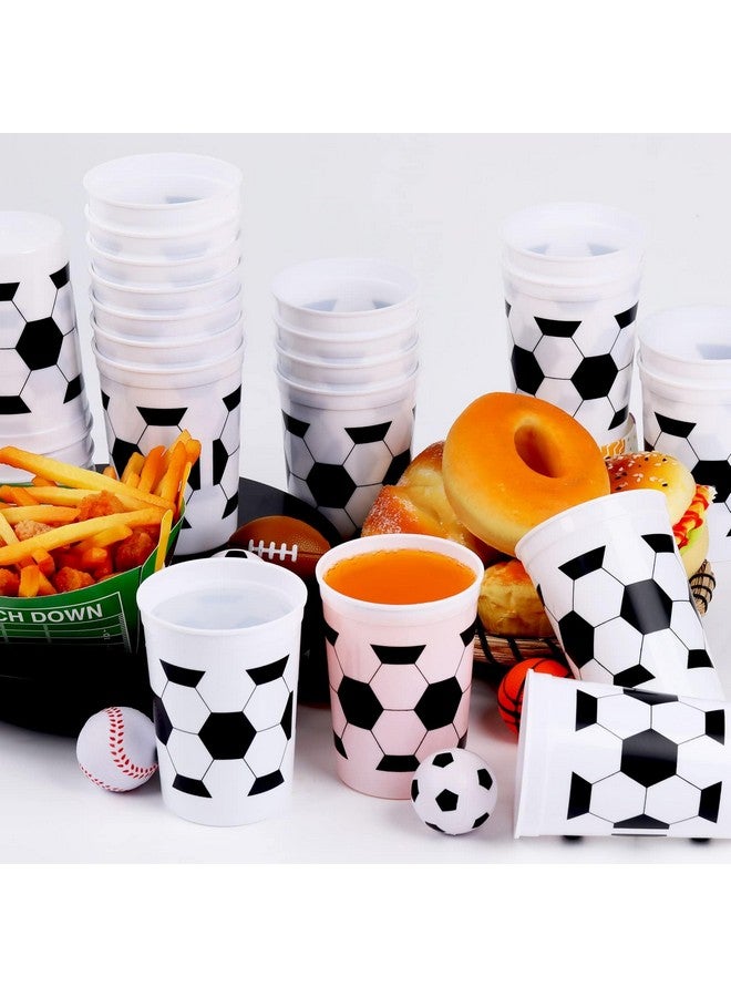 تفكس جيه أكواب بلاستيكية لكرة القدم من Tevxj، 24 قطعة، أكواب بلاستيكية قابلة لإعادة الاستخدام لمشجعي كرة القدم، 12 أونصة، لوازم حفلات قابلة لإعادة الاستخدام، زينة كرة القدم، أكواب شرب بلاستيكية للرياضة، هدايا حفلات أعياد الميلاد - Image 4