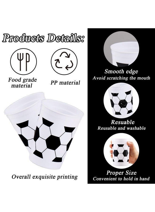 تفكس جيه أكواب بلاستيكية لكرة القدم من Tevxj، 24 قطعة، أكواب بلاستيكية قابلة لإعادة الاستخدام لمشجعي كرة القدم، 12 أونصة، لوازم حفلات قابلة لإعادة الاستخدام، زينة كرة القدم، أكواب شرب بلاستيكية للرياضة، هدايا حفلات أعياد الميلاد - Image 3