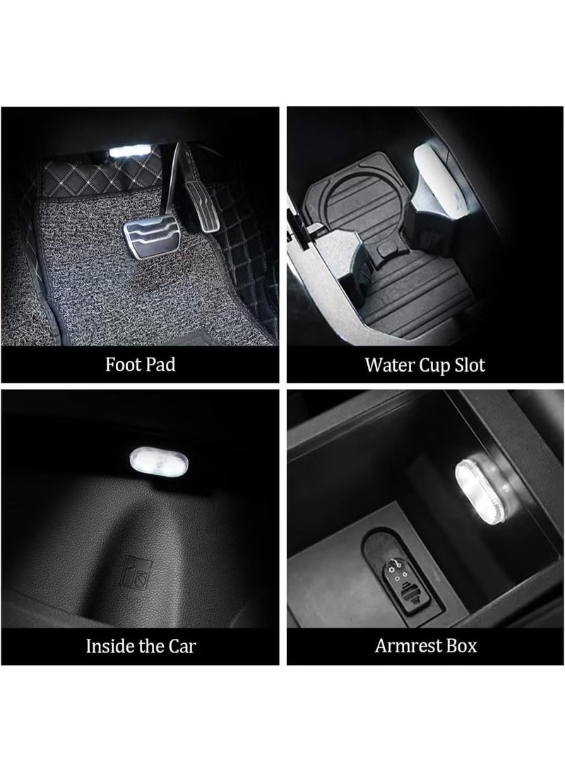 هاي هونور 2 حزمة مصابيح LED السيارة -7 تغيير اللون التحكم باللمس، 6 LED Beads USB القابلة لإعادة الشحن، المحمولة الضوء المحيط الصغير لسيارة داخلية - Image 2