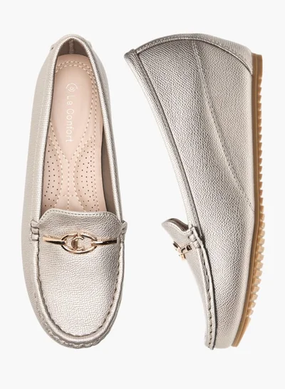 Le Confort Women Metal Accent Slip-On Loafers with Wedge Heels