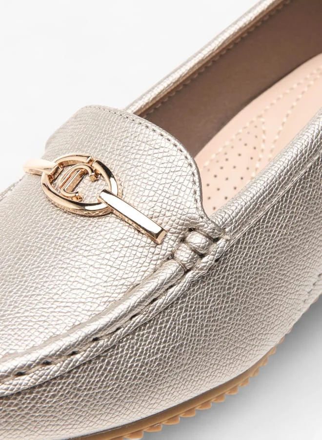 Le Confort Women Metal Accent Slip-On Loafers with Wedge Heels