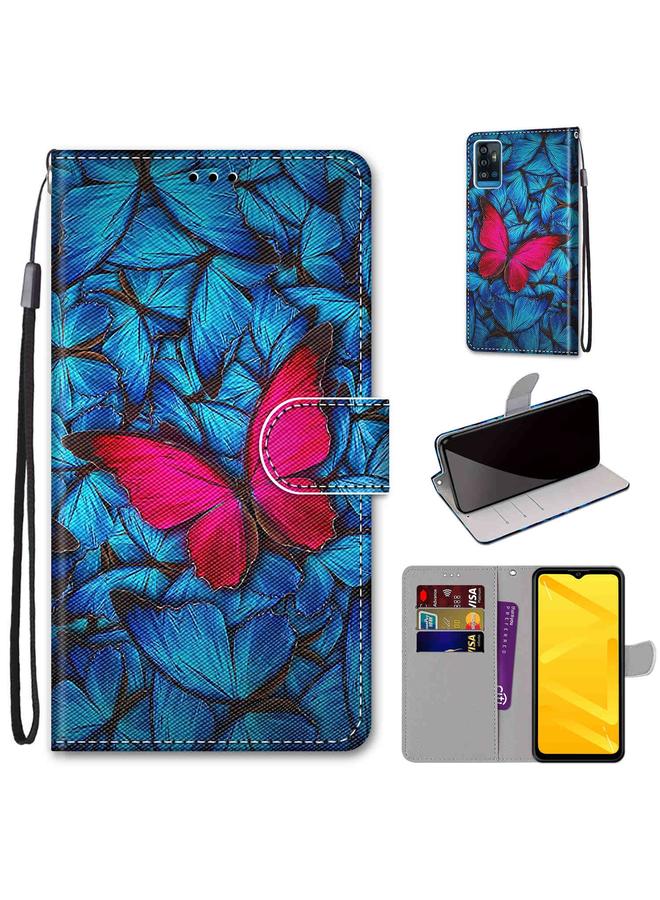 The Bros Case For ZTE Blade A71 Coloured Drawing Cross Texture Horizontal Flip PU Leather Case with Holder & Card Slots & Wallet & Lanyard