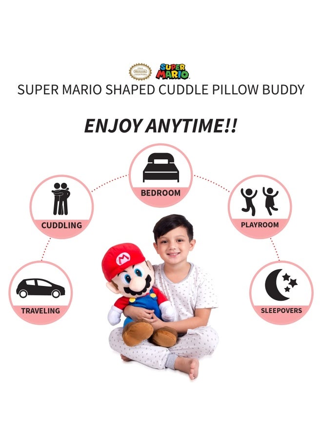 Franco - Super Mario Kids Bedding Super Soft Plush Cuddle Pillow Buddy  One Size  By Franco - Image 1