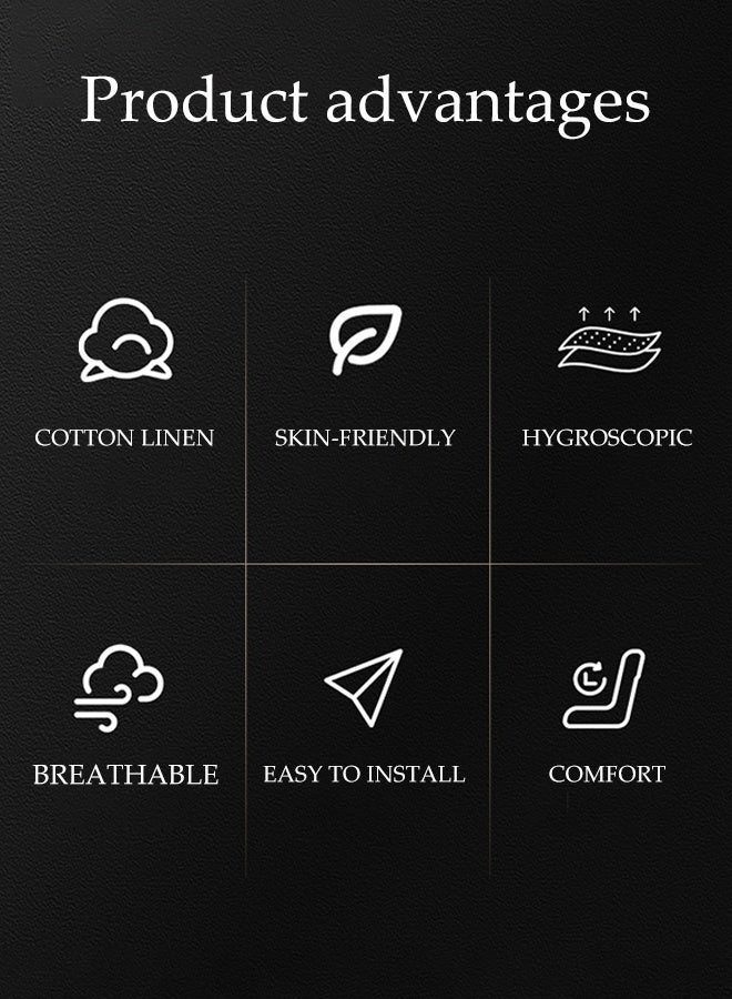 DUNISO 3Pcs Car seat cushion, breathable flax car seat protective cover, with storage bag, anti slip and earthquake resistant, suitable for most models such as SUV, sedan and van - Image 4