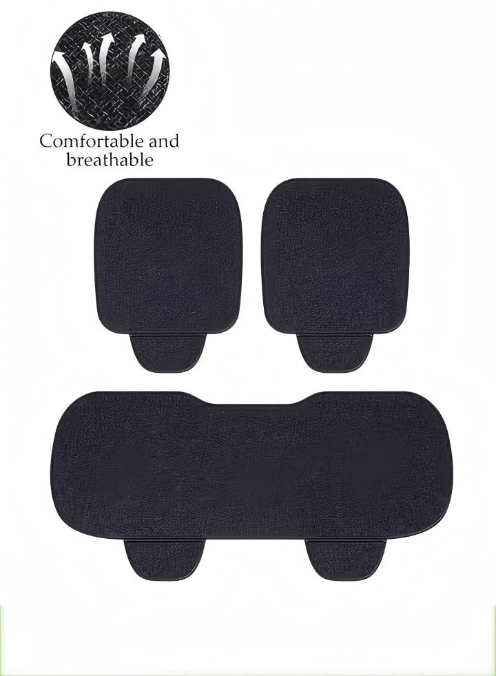 DUNISO 3Pcs Car seat cushion, breathable flax car seat protective cover, with storage bag, anti slip and earthquake resistant, suitable for most models such as SUV, sedan and van - Image 1