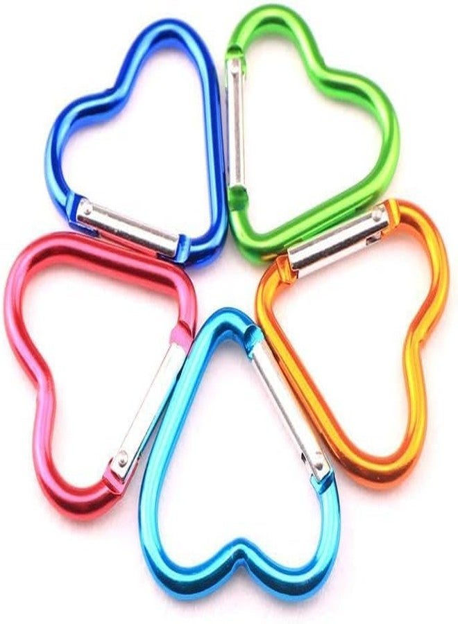 Zenarao Pink Carabiner Clip, Heart Shaped Climbing Buckle, Aluminum Alloy Heavy Duty Keyring Hook for Camping Fishing Hiking Traveling Aluminum Key Chain Clip Accessories - Image 4