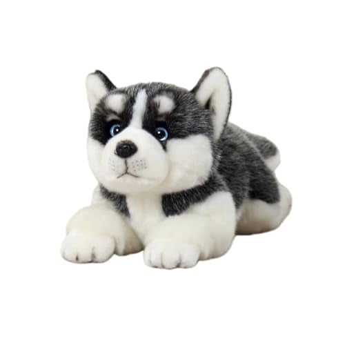 CU-MATE CUMATE 157 Siberian Husky Stuffed Dog Animal SimulationRealistic  Lifelike Soft Handmade Lying Dog Plush Toy Puppy Present Gift for Boys and Girls - Image 1