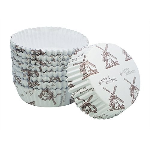 Enlynn Disposable Ruffled Round Shape Non-Stick Paper Baking Cup, Pack of 100 (3.5") - Image 3