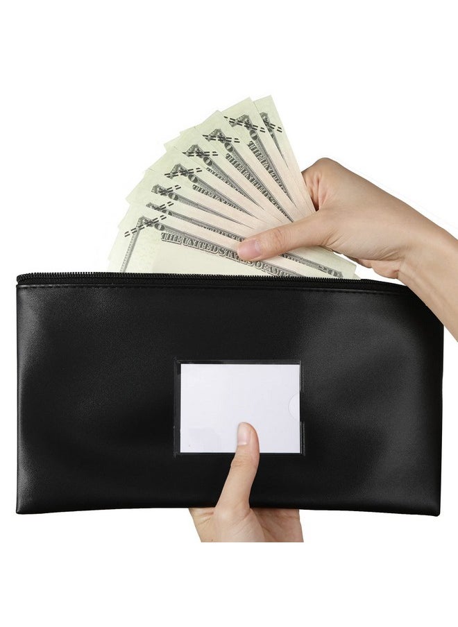 Reginary 30 Pieces Money Bank Bag With Zipper Money Pouch For Cash 11 X 6 Inch Security Bank Deposit Bag With Clear Window Leatherette Money Cash Coin Wallet Bag (Black)  - Image 4