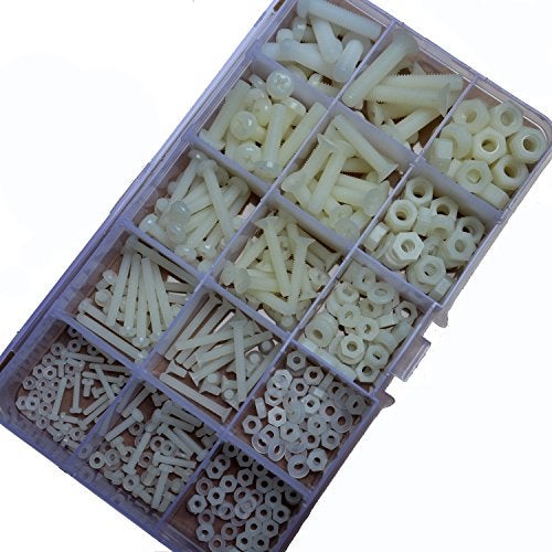 eoocvt 420Pcs Nylon Plastis Screw Nut Washer Assortment Kit M2 M2.5 M3 M4 M5 M6 - Image 1