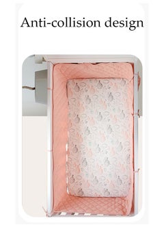 DUNISO Baby Bed Guardrail Soft Anti Collision One Piece, Children's Bed Guardrail Enclosure, Easy Installation Enhanced Safety Double Sided Lotus Root Powder (90*130cm)  - Image 5