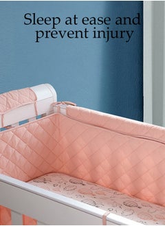 DUNISO Baby Bed Guardrail Soft Anti Collision One Piece, Children's Bed Guardrail Enclosure, Easy Installation Enhanced Safety Double Sided Lotus Root Powder (90*130cm)  - Image 4