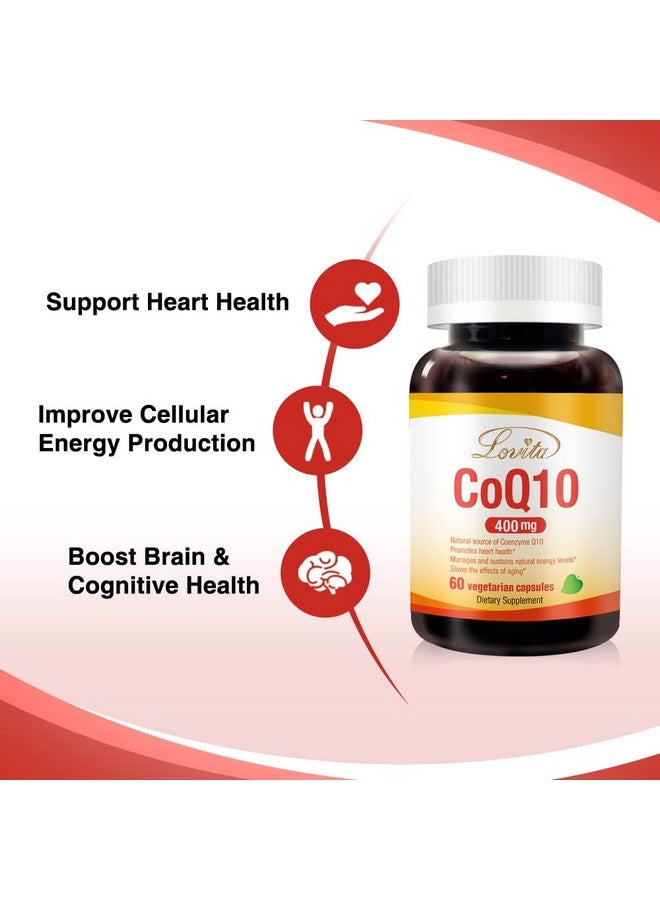 Lovita Coq10 400Mg 99% Purified Q10 Supplement More Potent And Pure Than Regular Coenzyme Q10 Vegan Coq10 For Heart Health & Blood Pressure Support Non Gmo 60 Veggie Capsules - Image 4