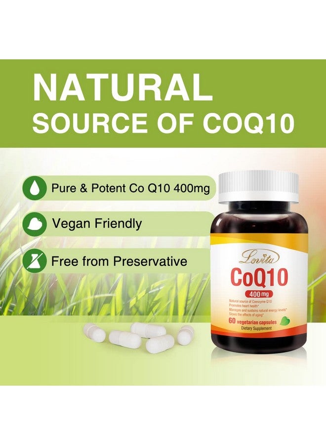 Lovita Coq10 400Mg 99% Purified Q10 Supplement More Potent And Pure Than Regular Coenzyme Q10 Vegan Coq10 For Heart Health & Blood Pressure Support Non Gmo 60 Veggie Capsules - Image 5