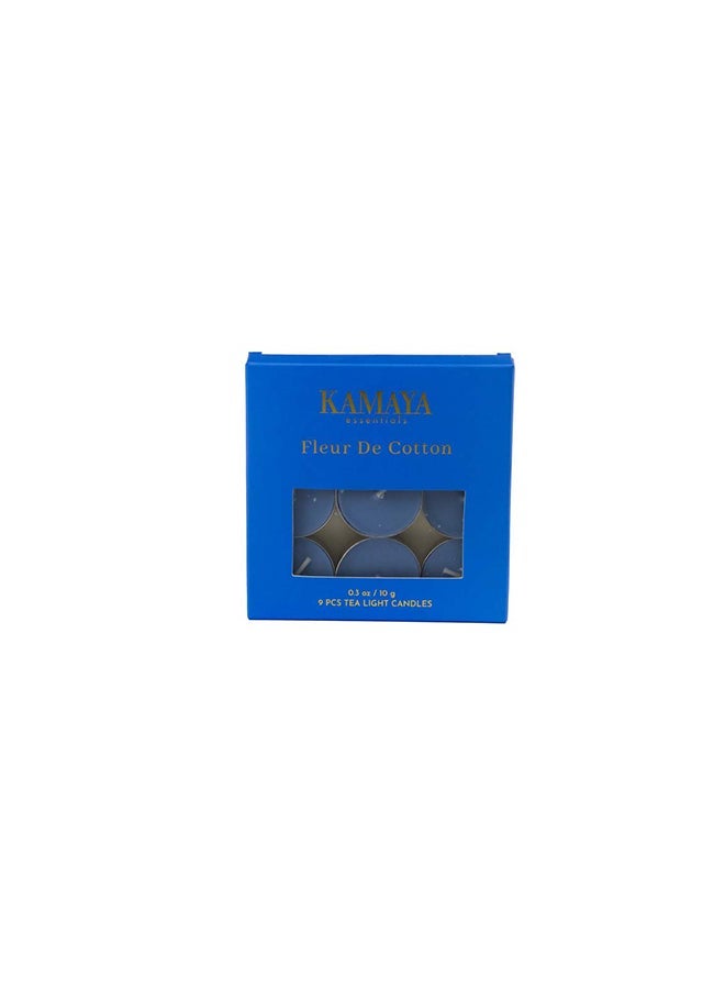 KAMAYA IRIS Collection Fresh cotton 10g Tea Lights (9 Pack) Long lasting fragrance - Image 2