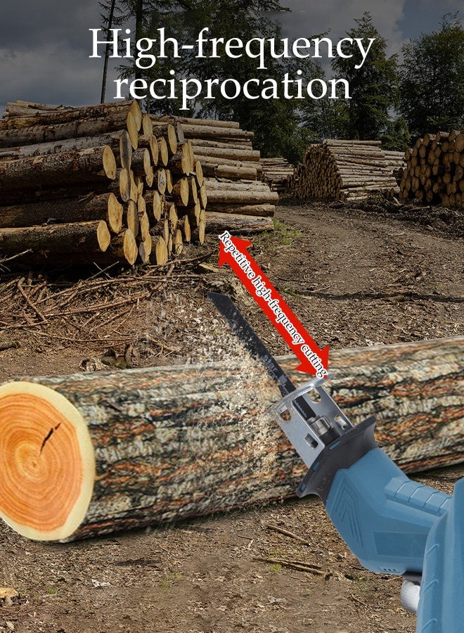 DUNISO Reciprocating Saw Power Tools Cordless Reciprocating Saw Combo Set with Batteries and Charger Handheld Electric Household Cutting Saw for Tree Trimming, Garden, Metal PVC Pipes, Wood Cutting - Image 2