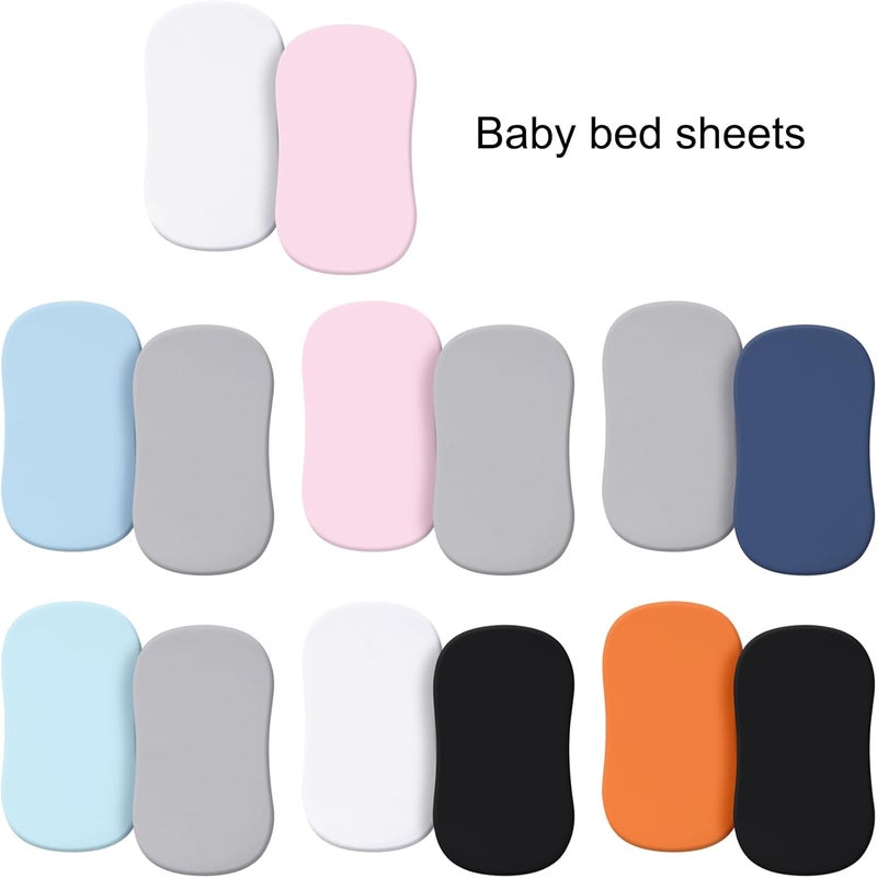 Bassinet Fitted Sheets Breathable Microfiber Pram Bedding for Infants Upgrades Nursery Sheets Coloeful Bed Sheet Unisex Bedding - Image 4