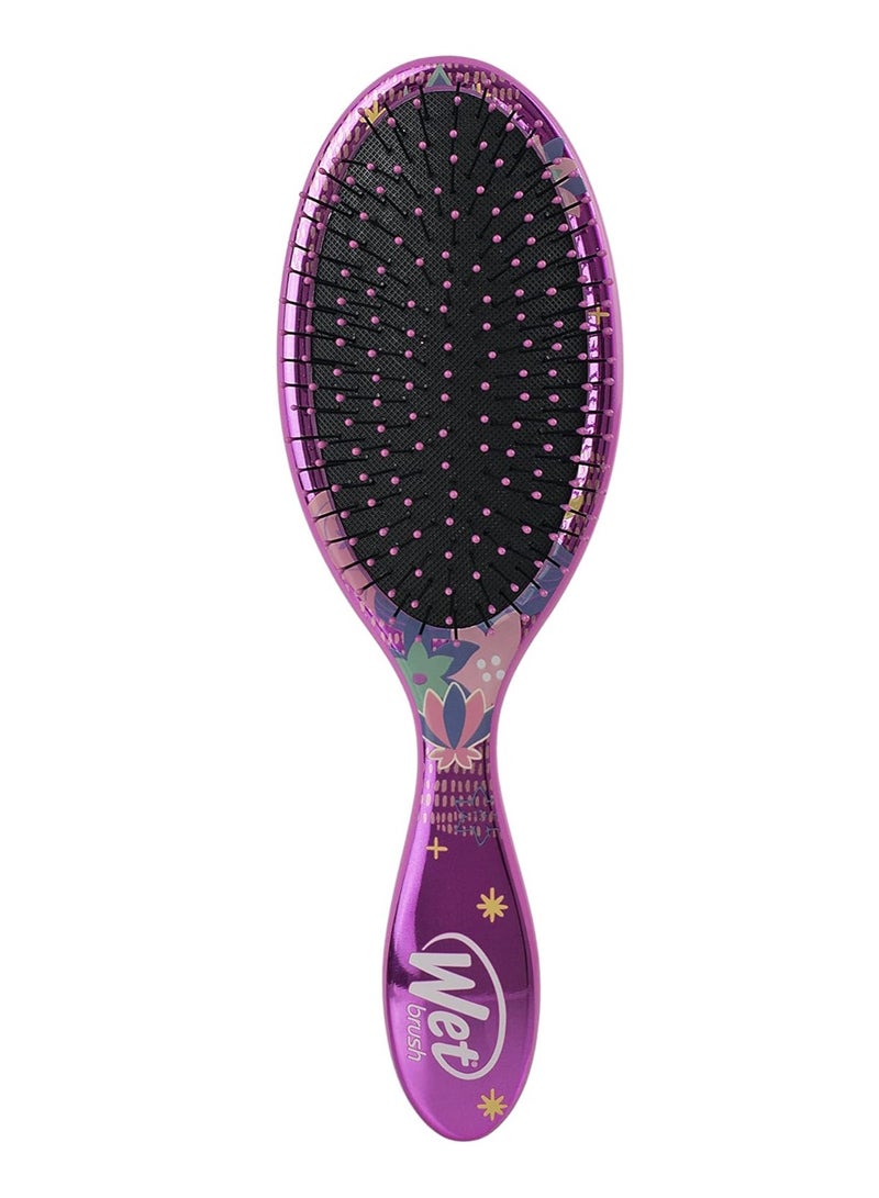 Wet Brush Disney Original Detangler Brush Princess Wholehearted - Jasmine, Dark Purple - All Hair Types - Ultra-Soft IntelliFlex Bristles Glide Through Tangles with Ease - Image 1