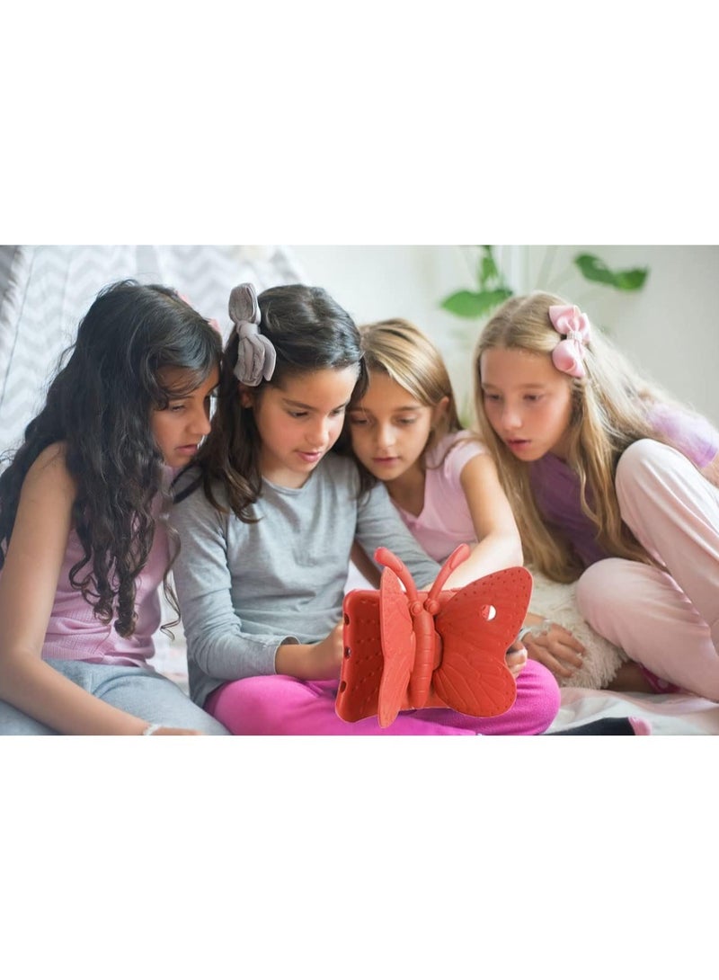 ELTRAZONE Case, Light Weight Shockproof EVA Foam Protective Tablet Stand Cover Holder for Apple iPad Air/Air 2 iPad 9.7 2017/2018 - Cute Butterfly, Red - Image 2