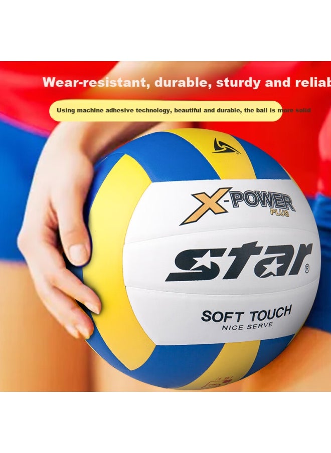 Star Star Volleyball Vb5055c-33 Standard Hard Volleyball For Youth And Adults In School Training Matches, Blue Yellow White, Size 5  - Image 2