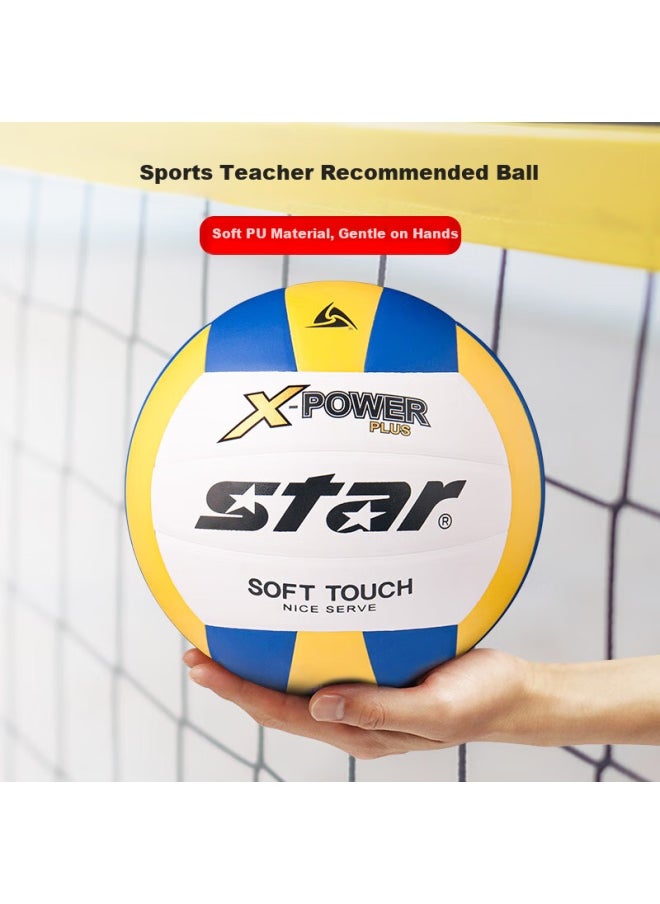Star Star Volleyball Vb5055c-33 Standard Hard Volleyball For Youth And Adults In School Training Matches, Blue Yellow White, Size 5  - Image 3