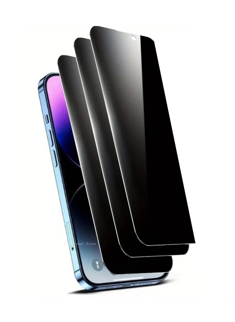 vesus iPhone Tempered Glass 3 Pack Privacy Screen Protector Set For iPhone 14 Pro 6.1 Inch Anti-Spy Tempered-Glass, Scratch Resistant iPhone Glass Full-Coverage Glass (Privacy, iPhone 14 Pro) - Image 1