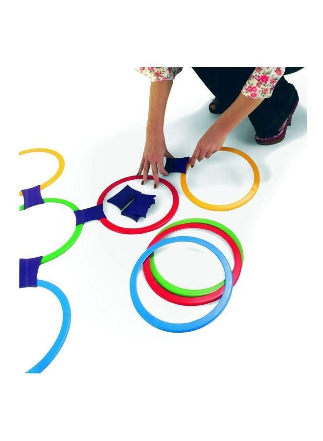 10 قطع من حلقات بلاستيكية متعددة الألوان مقاس 42 سم، ألعاب حلقات، لعبة حلقات القفز، و10 موصلات للاستخدام الداخلي أو الخارجي - مجموعة لعب إبداعية ممتعة للبنات والأولاد - Image 2