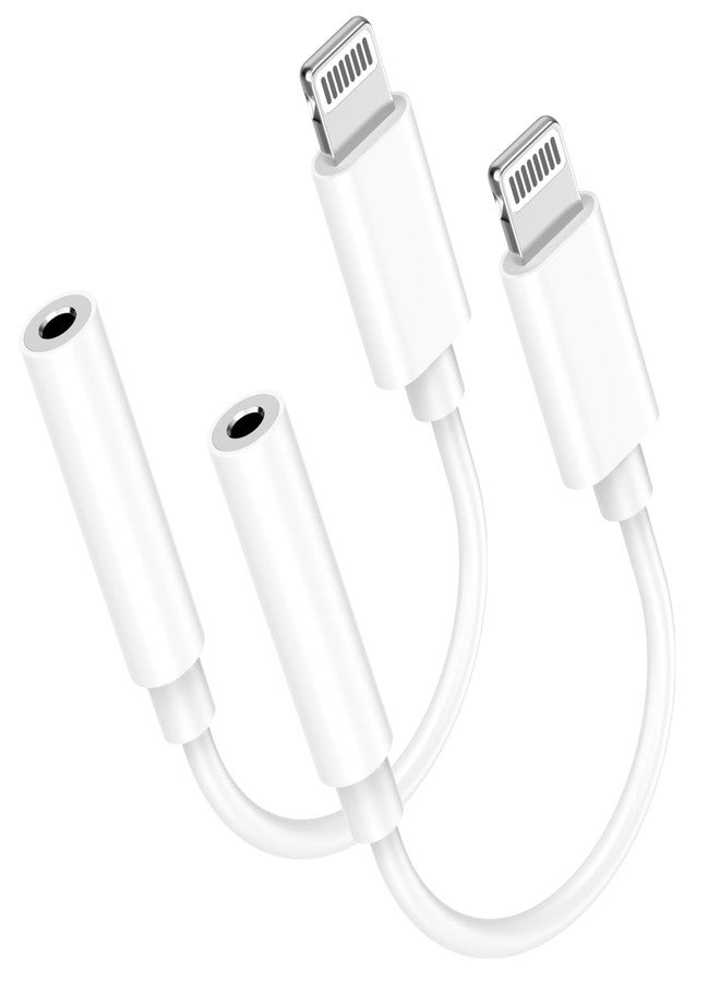 esbeecables [Apple MFi Certified]2 Pack iPhone Headphone Adapter,Lightning to 3.5 mm Headphone/Earphones Dongle Jack Adapter Audio Aux Cable Converter Compatible with iPhone14 13 12 11 XS XR X 8 7 Support All iOS - Image 1