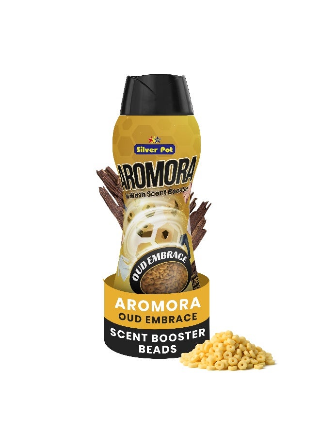 Silver Pot Aromora Fabric Deodorizer Oud Embrace - Laundry Perfume In-Wash Scent Booster Beads 300g , Refreshing Long-Lasting Laundry Fragrance, Suitable for Use with Fabric Softeners and Detergents - Image 1
