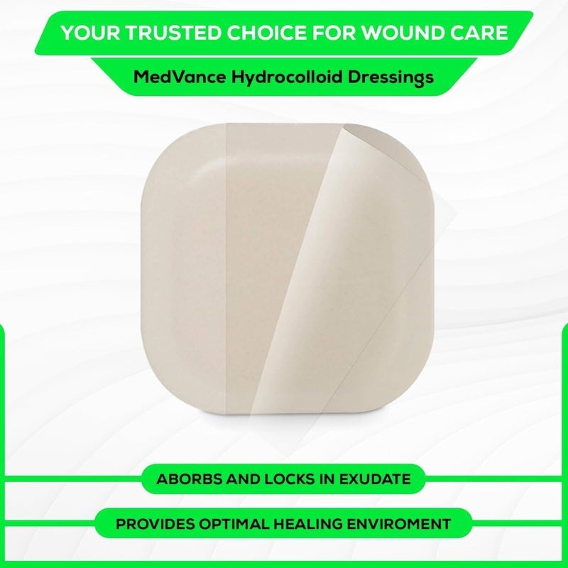 MedVance TM Hydrocolloid Bordered Hydrocolloid Adhesive Dressing with Foam Cushion 4X 4 Box of 5 dressings - Image 5