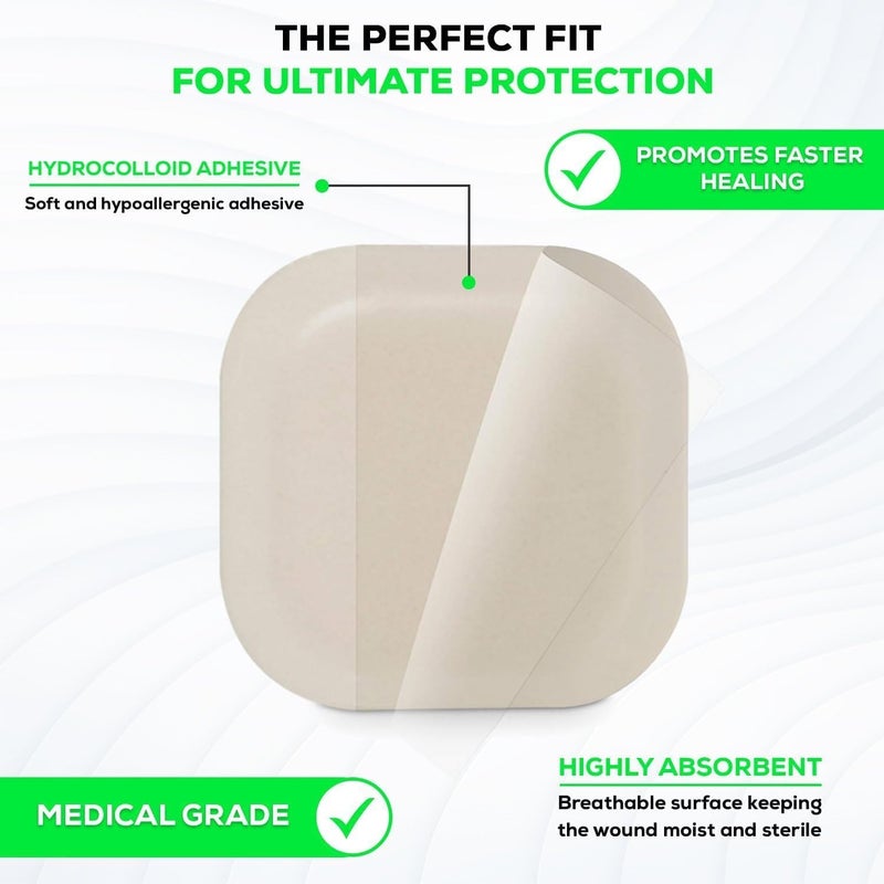 MedVance TM Hydrocolloid Bordered Hydrocolloid Adhesive Dressing with Foam Cushion 4X 4 Box of 5 dressings - Image 3