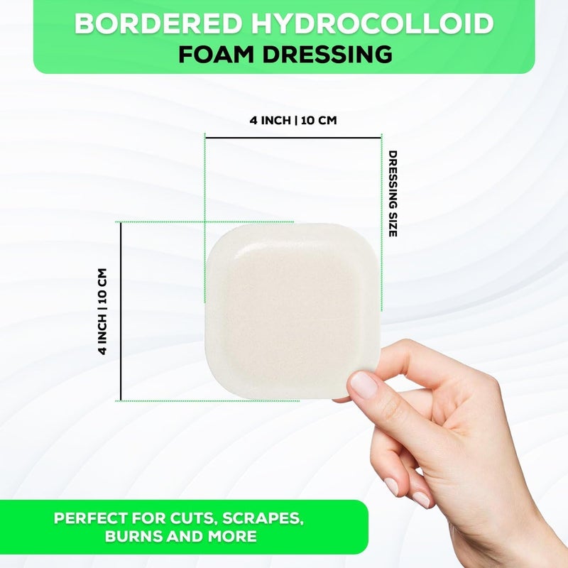 MedVance TM Hydrocolloid Bordered Hydrocolloid Adhesive Dressing with Foam Cushion 4X 4 Box of 5 dressings - Image 2