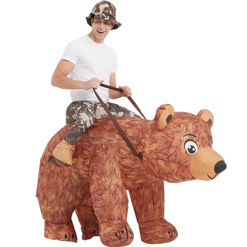 One Casa Bear Inflatable Costume Riding Bear Air Blow up Funny Fancy Dress Party Halloween Costume for Adult - Image 1