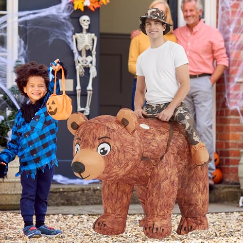 One Casa Bear Inflatable Costume Riding Bear Air Blow up Funny Fancy Dress Party Halloween Costume for Adult - Image 3