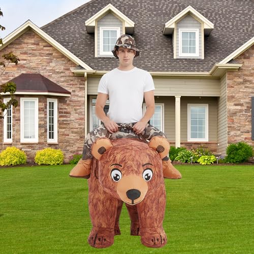 One Casa Bear Inflatable Costume Riding Bear Air Blow up Funny Fancy Dress Party Halloween Costume for Adult - Image 2
