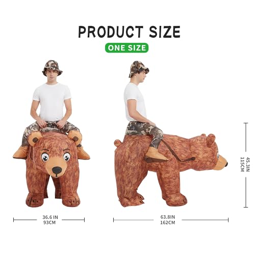 One Casa Bear Inflatable Costume Riding Bear Air Blow up Funny Fancy Dress Party Halloween Costume for Adult - Image 4