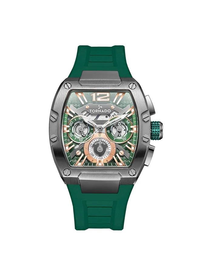 تورنيدو XENITH Men's Silicone Multi Function Watch T23105-XSHH - 43x54 mm