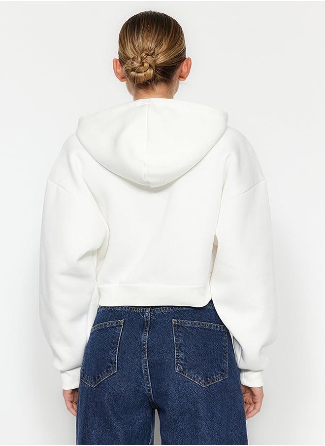 Ecru Thick Fleece Hooded Comfort Fit Crop Basic Knitted Sweatshirt TWOAW24SW00105 - pzsku/ZEF477E6B9EA1996FFA92Z/45/_/1730939843/d18a1673-6b81-4efb-95cc-5e0d370c7e2f