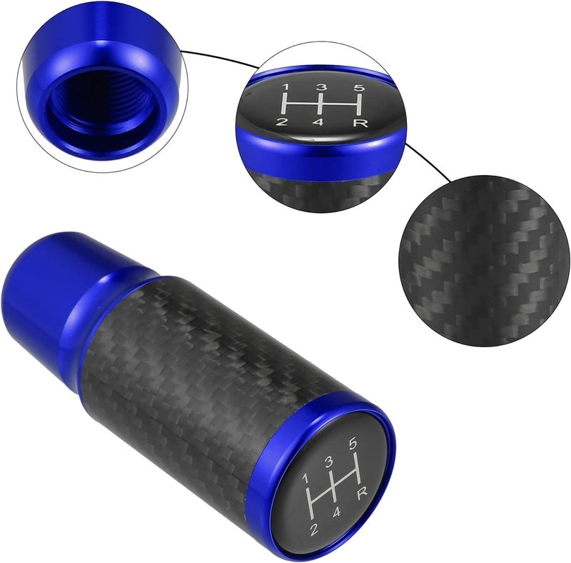 aakichi 5 Speed Pattern Universal Aluminum Modified Shift Knob Manual Stick Gear Shift Knob for Cars with 3 Adapters M8 M10 M12 Carbon Fiber Pattern (Black) - Image 5