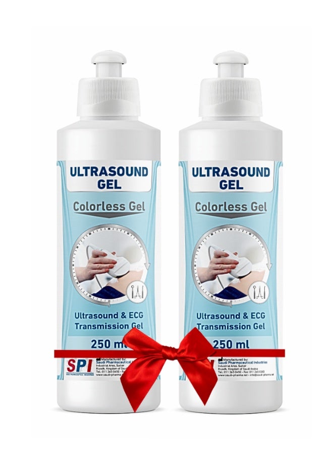 SPI Acoustic Wave Gel Bacteriostatic for Ultrasound and Doppler Machines and Monitors Tube 250 ml ( Colorless) pack of 2 - Image 1