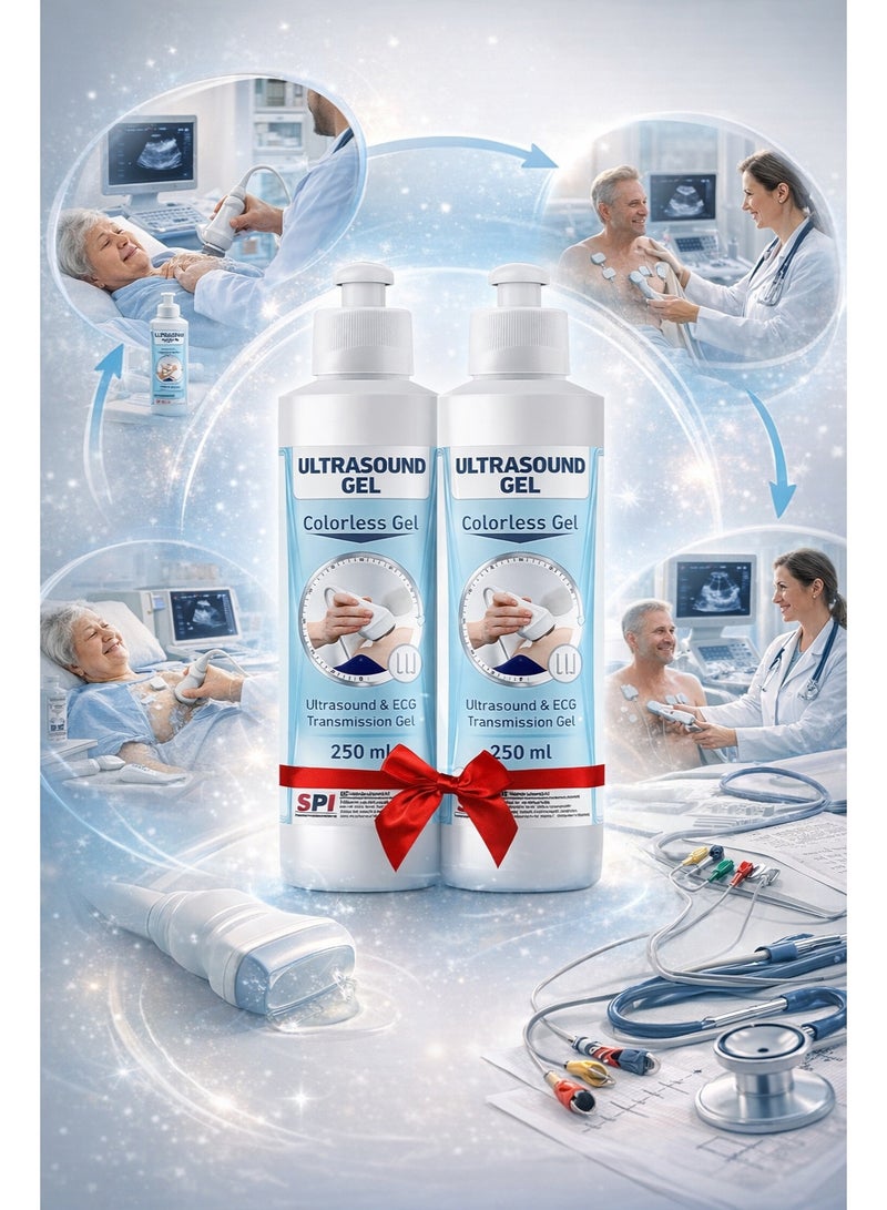 SPI Acoustic Wave Gel Bacteriostatic for Ultrasound and Doppler Machines and Monitors Tube 250 ml ( Colorless) pack of 2 - Image 2