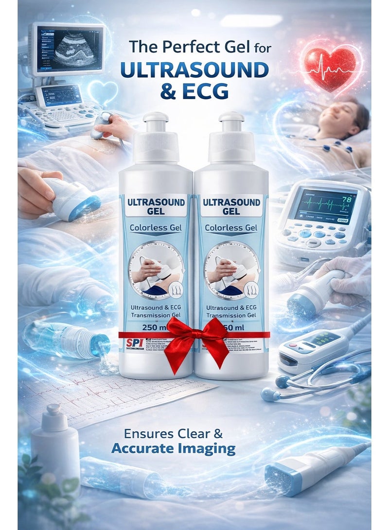 SPI Acoustic Wave Gel Bacteriostatic for Ultrasound and Doppler Machines and Monitors Tube 250 ml ( Colorless) pack of 2 - Image 4