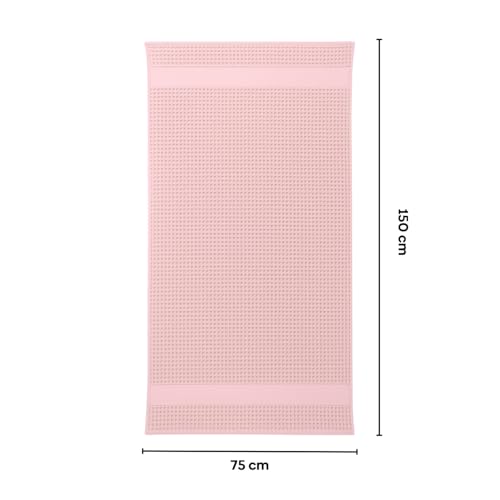 haus & kinder Maple Waffle Bath Towel | Honeycomb Bathing Towels | 100% Cotton Towel for Men, Women | Gym Towels, Spa Towel | Ultra Absorbent Towel | 220 GSM | Quick Dry Solid Dusty Rose, 75x150 Cm - Image 5