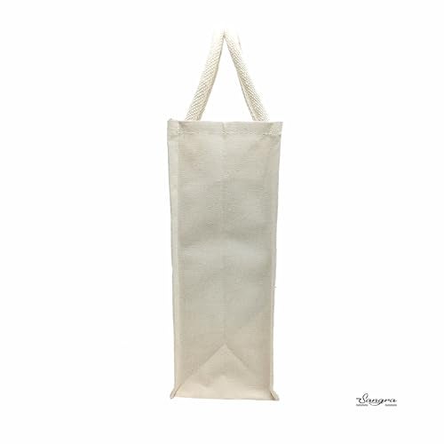 Sangra Canvas Reusable Bags for School, College, Lunch Bag for Office for Men and Women, Grocery Shopping Bag, Multi-Purpose Bag, Sturdy Handle With Zipper Lock (Pack of Two) (Lady) - Image 4
