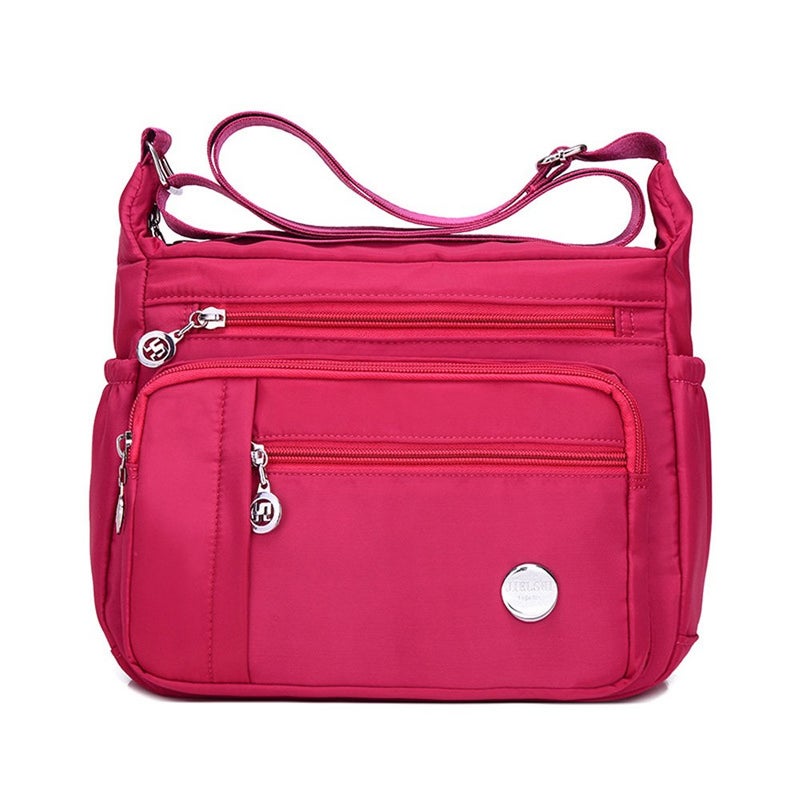 KARRESLY Women's Shoulder Bags Travel Handbag Messenger Cross Body Nylon Bags with Lots of Pockets(Red-L) - Image 1