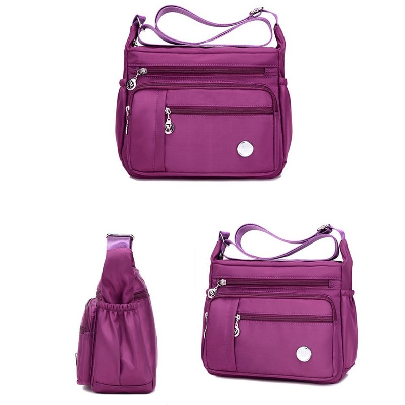 KARRESLY Women's Shoulder Bags Travel Handbag Messenger Cross Body Nylon Bags with Lots of Pockets(Red-L) - Image 4