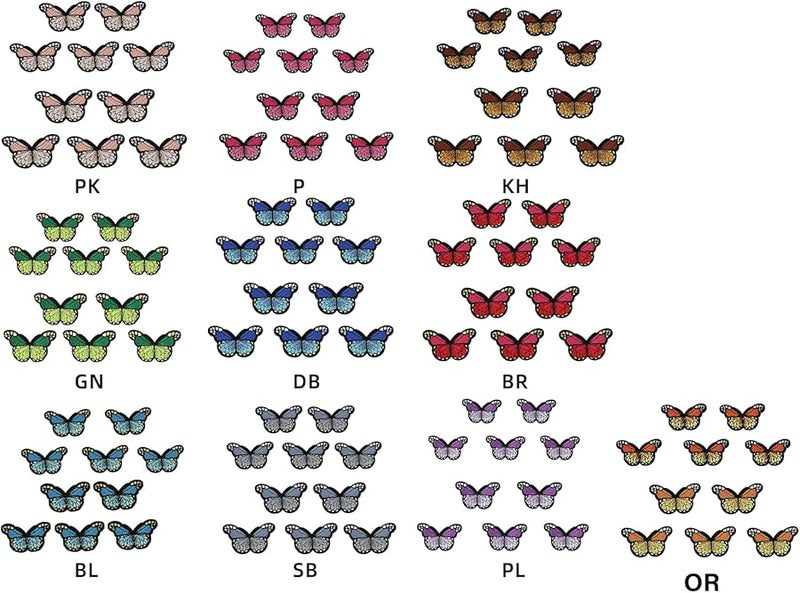 فراشات حمراء زاهية لاصقة من الحديد 10 قطع تطريز تطبيق على الملابس والسترات والجينز - Image 3