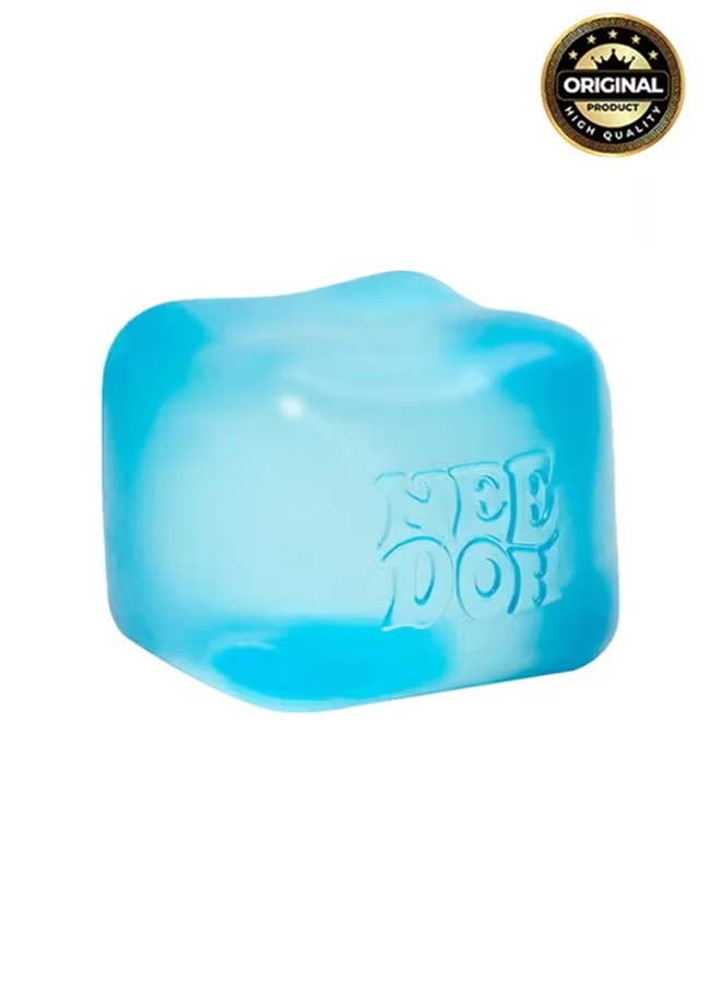 سكايلينغ NeeDoh Nice Cube Sensory Squeeze Toy, Super Solid Squish Stress Relief Cube, Returns to Shape for Endless Fidget Fun, Soft & Durable, 2.25 Inch Blue Cube - Image 1