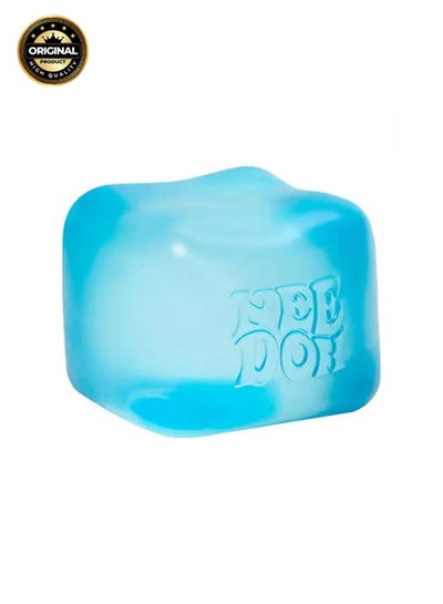Schylling NeeDoh Nice Cube Sensory Squeeze Toy, Stress Relief Cube, Soft & Durable, 2.25 Inch Blue Cube